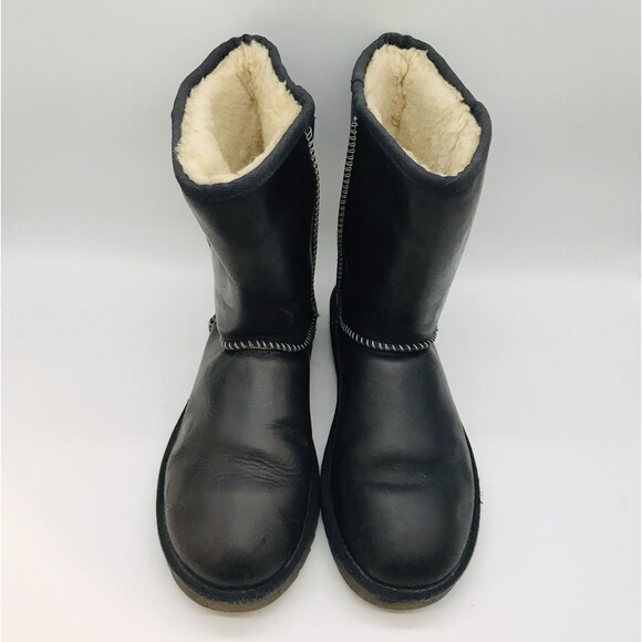 UGG Australia Oil Washed Sherpa Lined Leather Boots Women's 10 Waterproof Winter - Picture 5 of 13